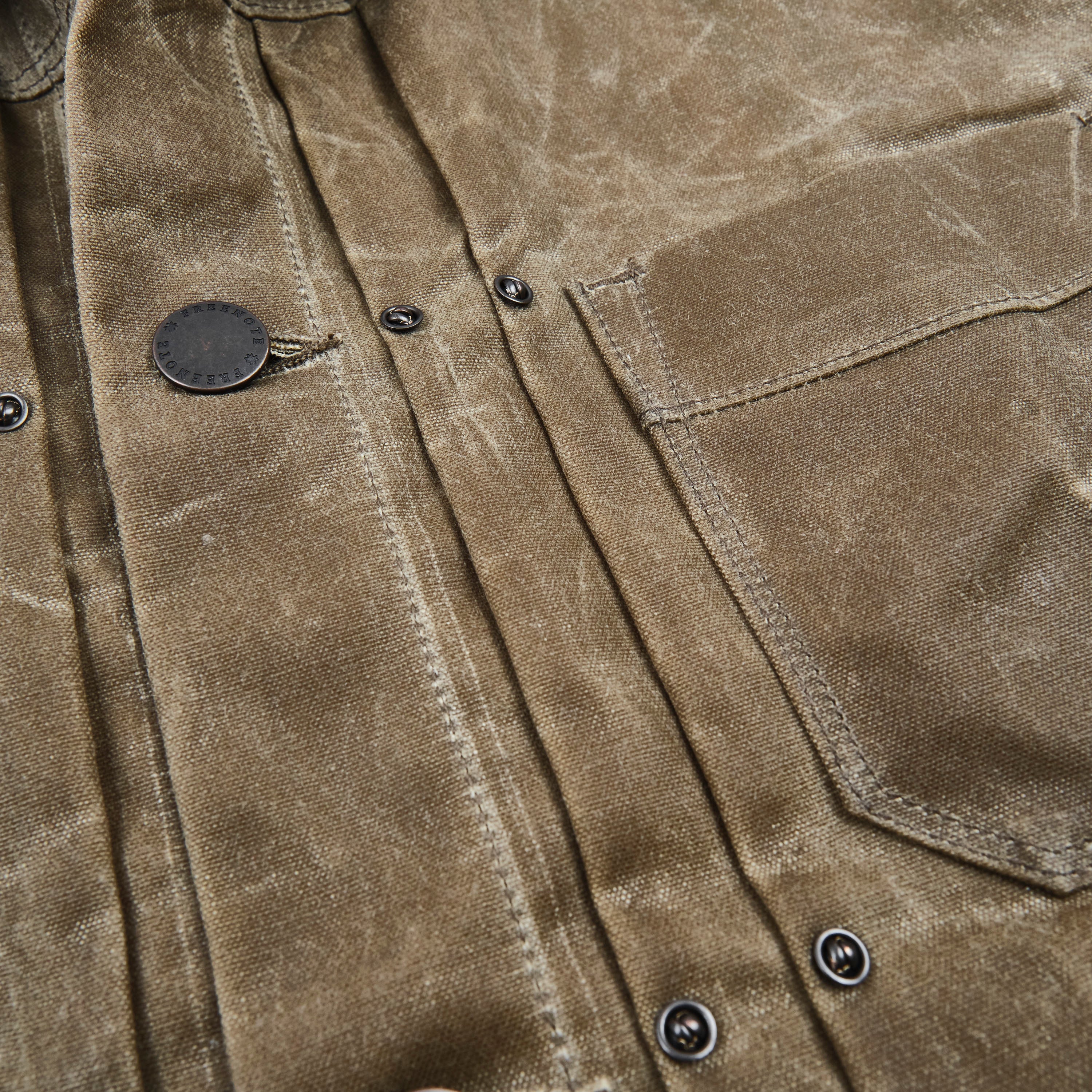 Riders Jacket Waxed Canvas Tobacco Brown Interior