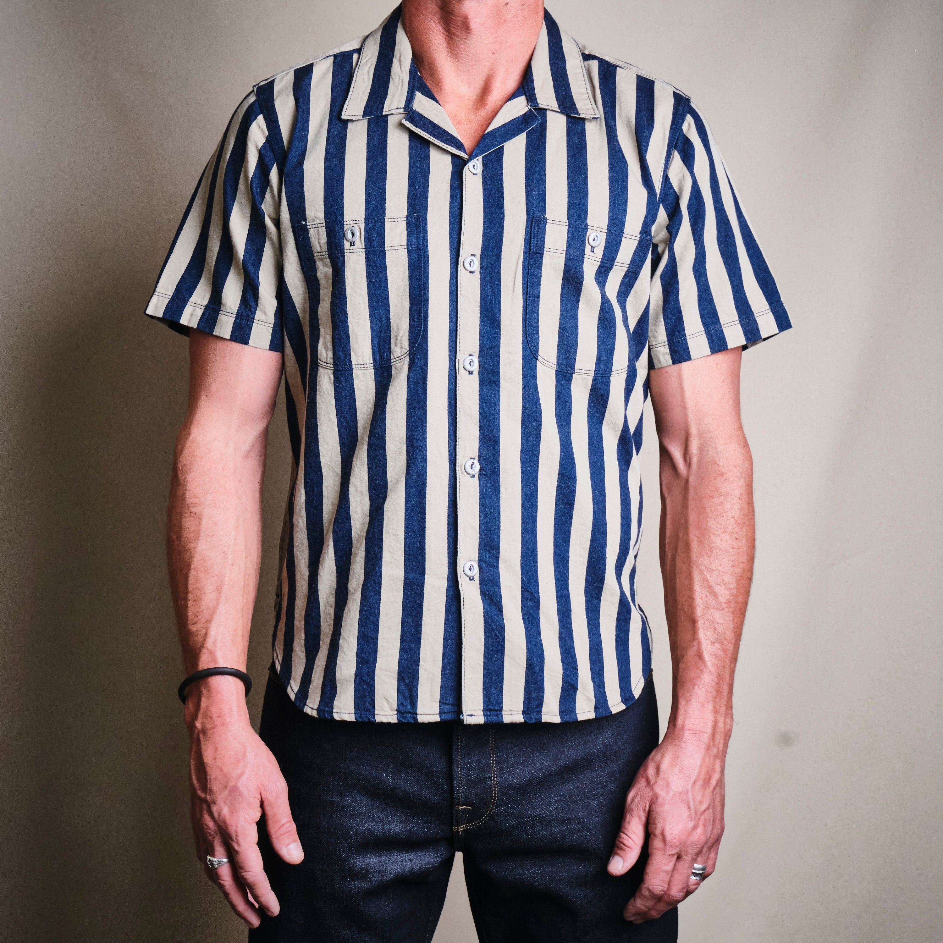 Dayton Indigo Wide Stripe
