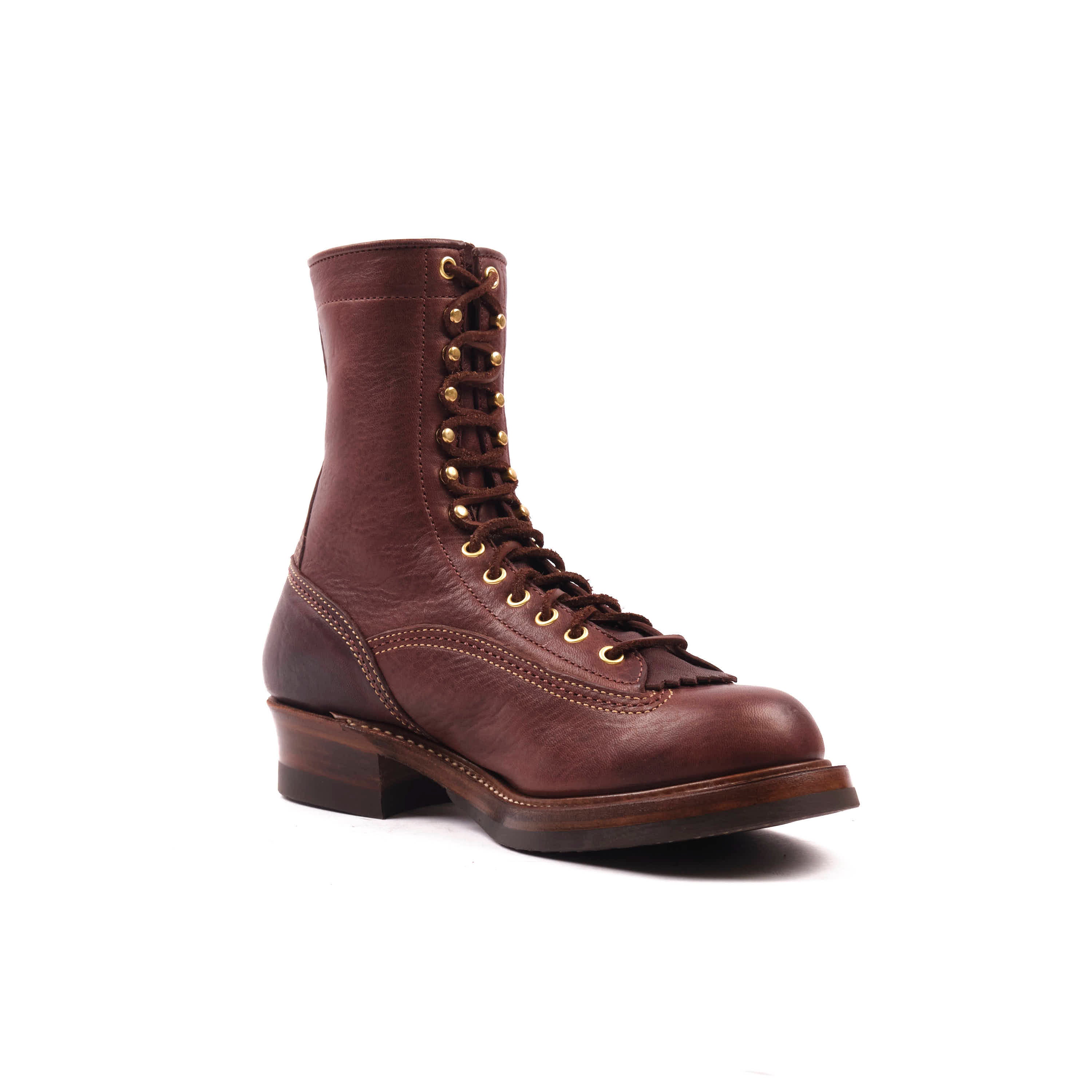 John Lofgren - Donkey Puncher 8" - Ezo Shika Deerskin Dark Brown