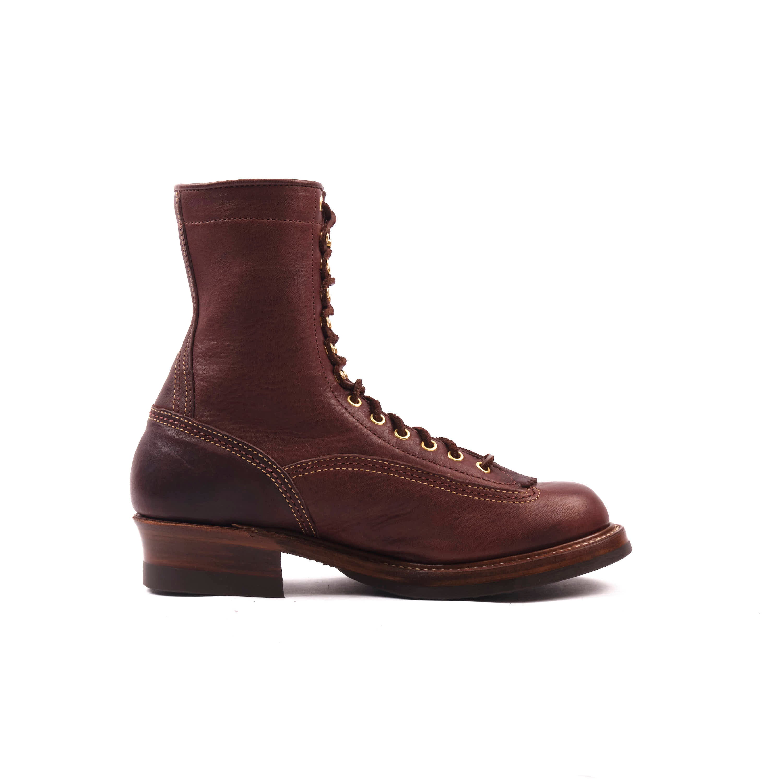 John Lofgren - Donkey Puncher 8" - Ezo Shika Deerskin Dark Brown
