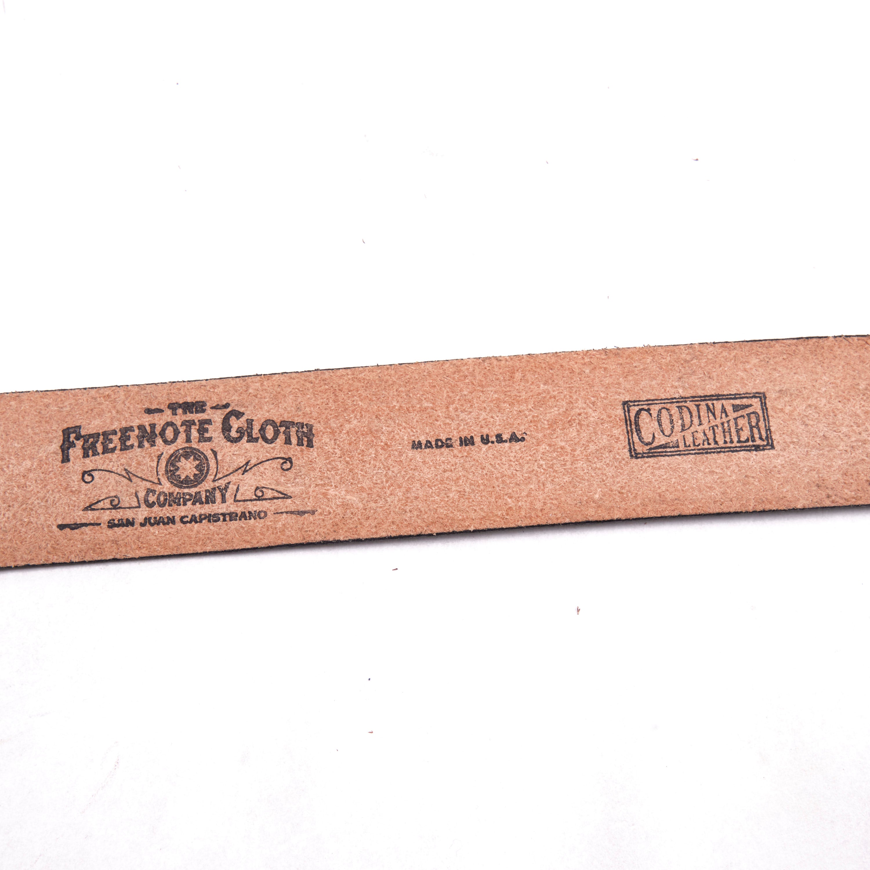 Codina Leather - NOS Vintage Brass Buckle Embossed Belt Black